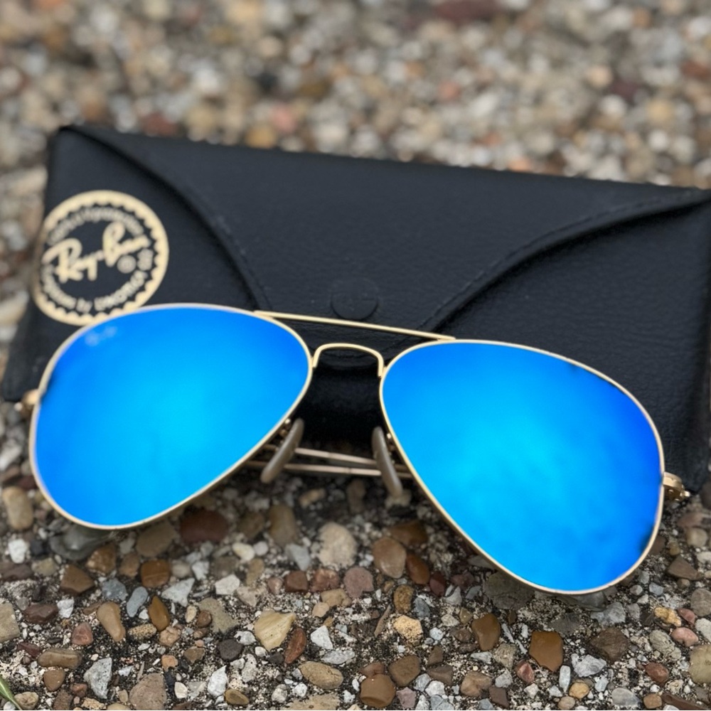 Ray-Ban blue mirror sunglasses